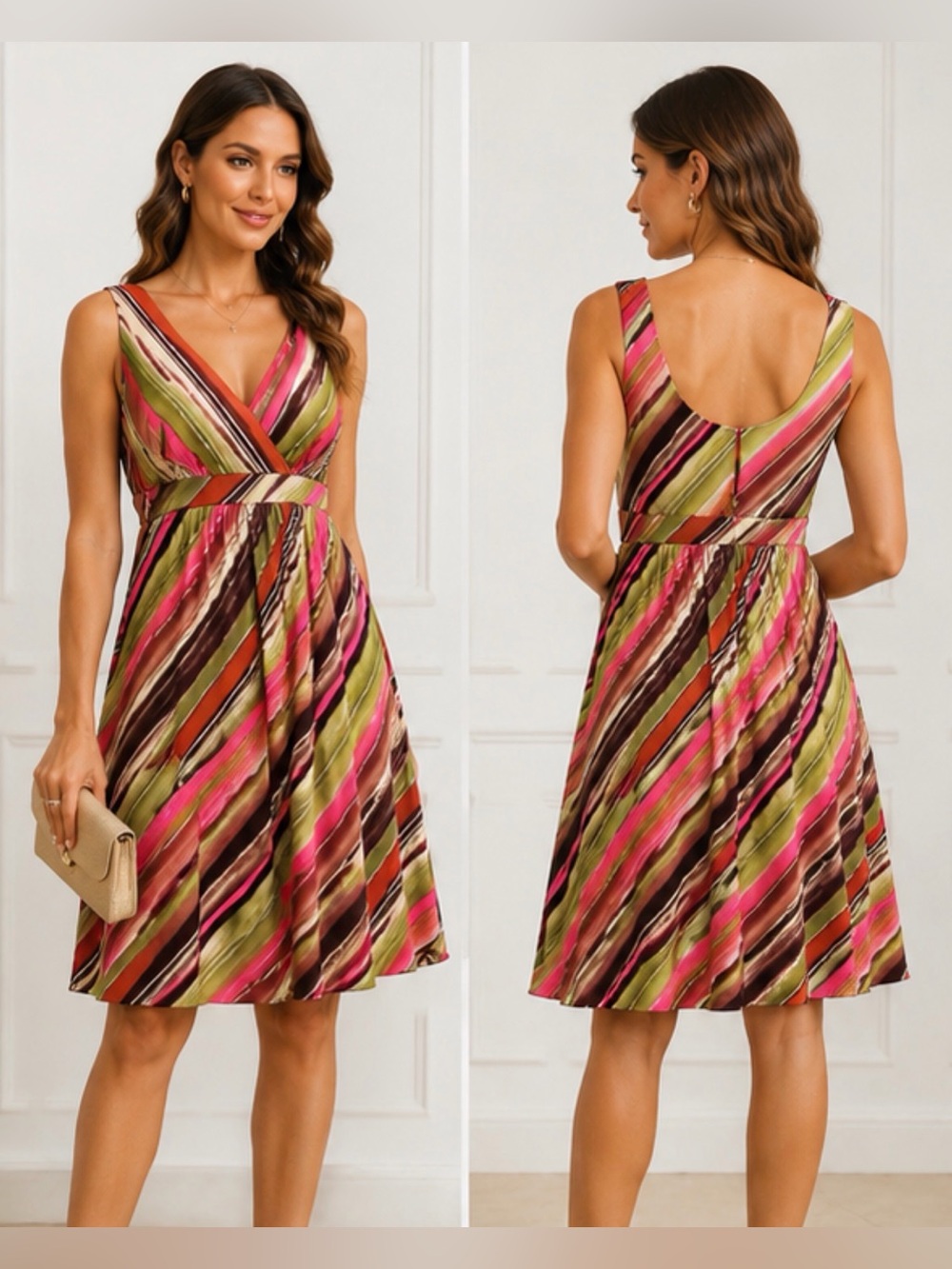 Colorful Fit & Flare Dress | Made in USA- NWT